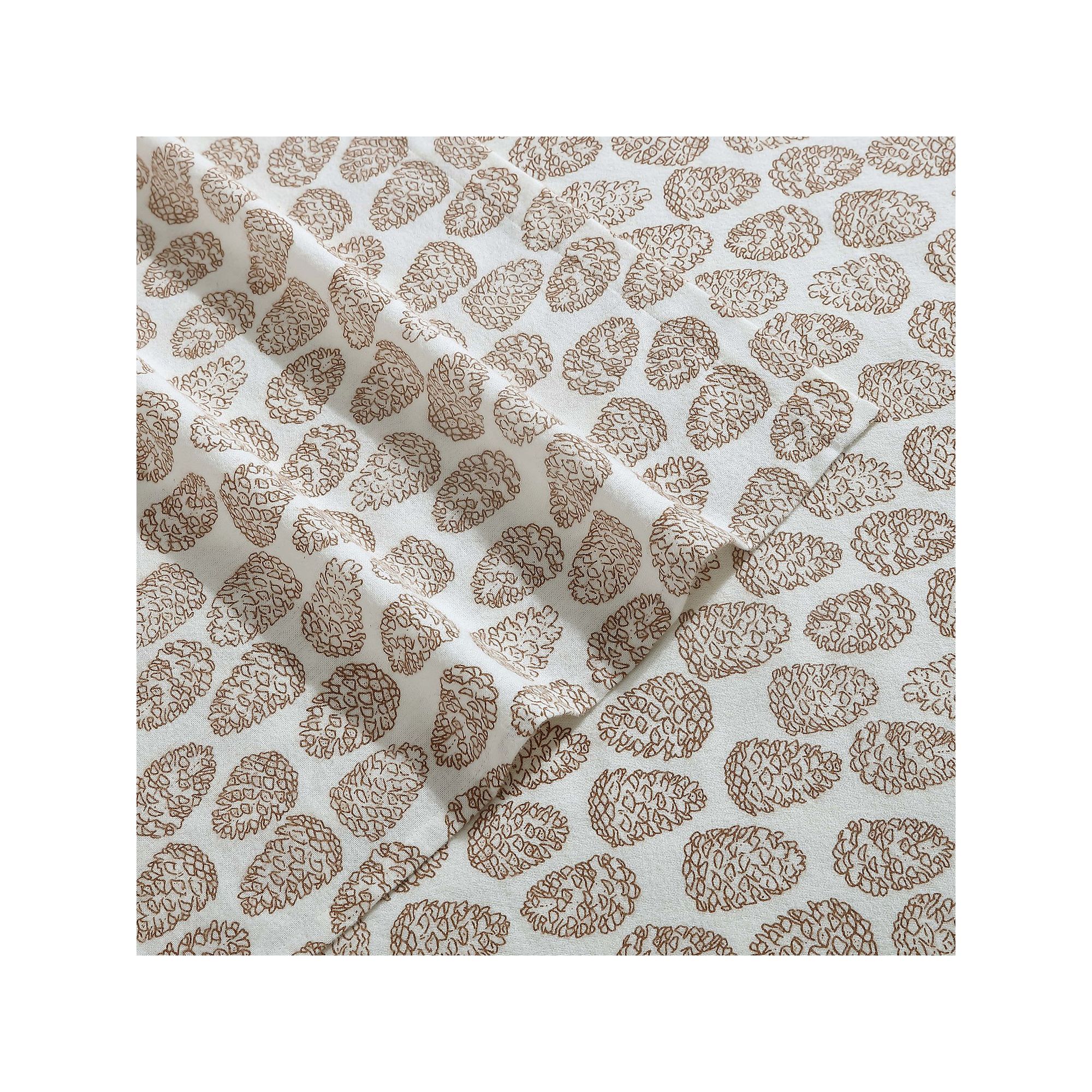 Eddie Bauer Winter Print Flannel Sheet Set, Pinecone