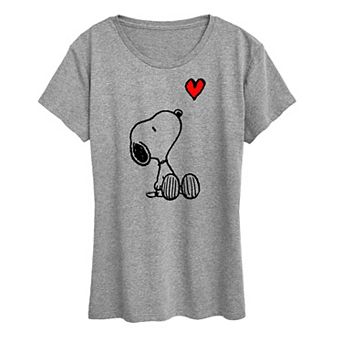 Women's Peanuts Red Snoopy Heart Graphic Tee
