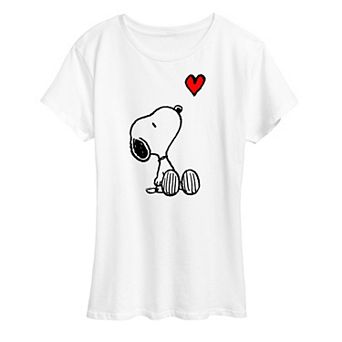 Women's Peanuts Red Snoopy Heart Graphic Tee