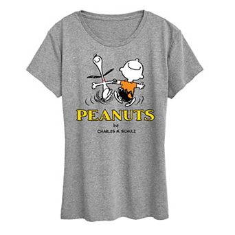 Women's Peanuts Charlie Snoopy Logo Graphic Tee