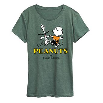 Women's Peanuts Charlie Snoopy Logo Graphic Tee