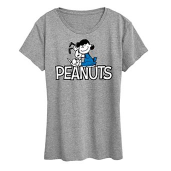 Women's Peanuts Snoopy And Lucy Logo Graphic Tee