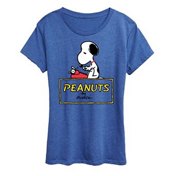 Women's Peanuts Snoopy Typing Logo Graphic Tee