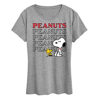 Women's Peanuts Snoopy Woodstock Logo Graphic Tee
