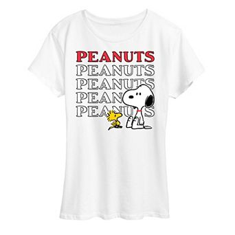 Women's Peanuts Snoopy Woodstock Logo Graphic Tee
