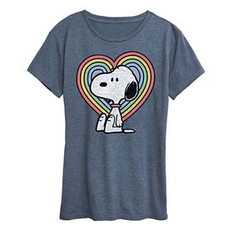 Women's Peanuts Snoopy Pastel Heart Graphic Tee