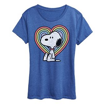 Women's Peanuts Snoopy Pastel Heart Graphic Tee