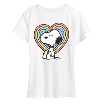 Women's Peanuts Snoopy Pastel Heart Graphic Tee