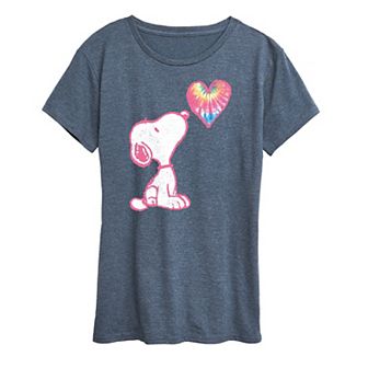 Women's Peanuts Pastel Rainbow Heart Graphic Tee