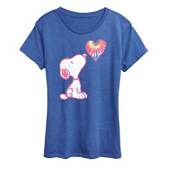 Women's Peanuts Pastel Rainbow Heart Graphic Tee