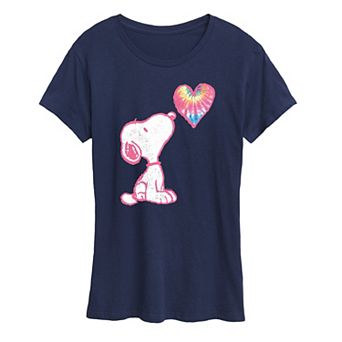 Women's Peanuts Pastel Rainbow Heart Graphic Tee