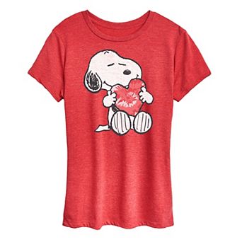 Women's Peanuts Snoopy With Heart Graphic Tee