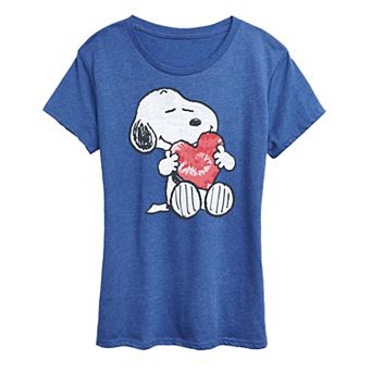 Women's Peanuts Snoopy With Heart Graphic Tee