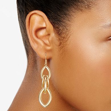 Napier Gold Tone Links Drop Earrings