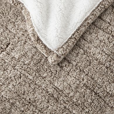 Sleep Philosophy Marbled Sherpa Electric Heated Throw