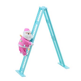 Mr Christmas Animated Tabletop Pastel Climbing Light Skin Tone Santa