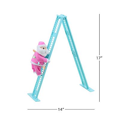 Mr. Christmas Animated Tabletop Pastel Climbing Light Skin Tone Santa