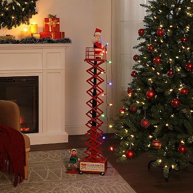 Mr Christmas Animated Light Skin Tone Santa's Lift