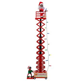 Mr Christmas Animated Deep Skin Tone Santa's Lift