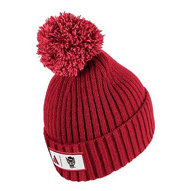 Men's adidas Red NC State Wolfpack Modern Ribbed Cuffed Knit Hat with Pom