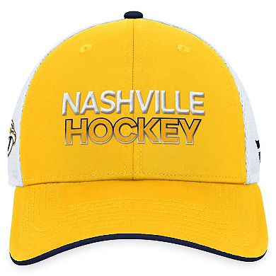 Men's Fanatics Branded Gold Nashville Predators Authentic Pro Rink Trucker Adjustable Hat