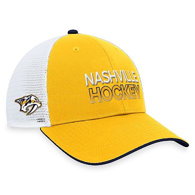 Men's Fanatics Branded Gold Nashville Predators Authentic Pro Rink Trucker Adjustable Hat