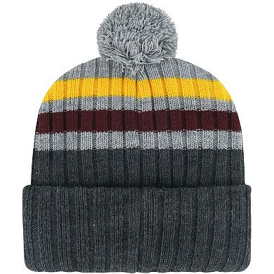 Men's '47 Charcoal Minnesota Golden Gophers Stack Striped Cuffed Knit Hat with Pom