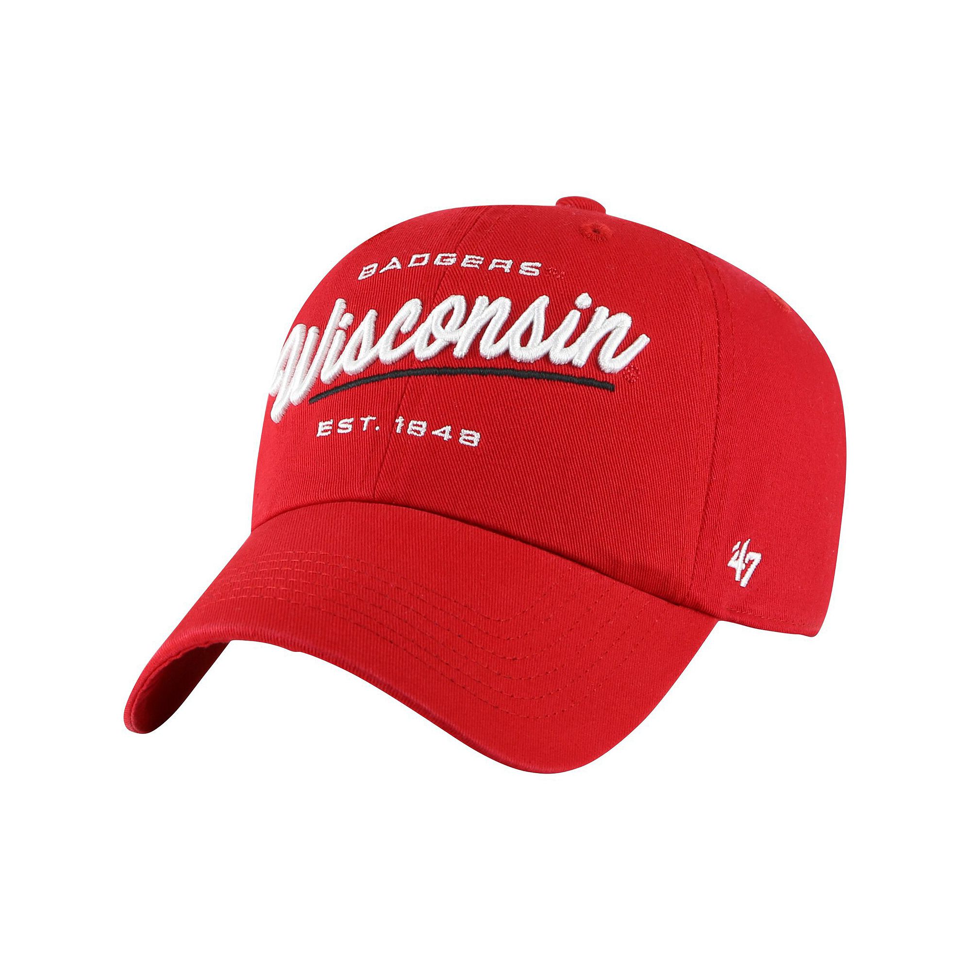 Womens 47 Red Wisconsin Badgers Sidney Clean Up Adjustable Hat