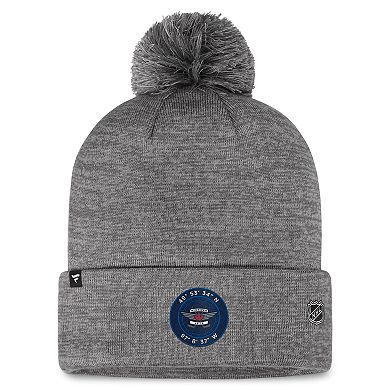 Men's Fanatics Branded  Gray Winnipeg Jets Authentic Pro Home Ice Cuffed Knit Hat with Pom