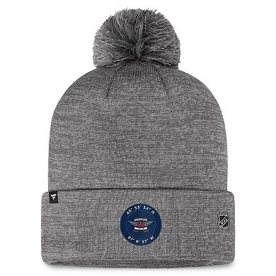 Men's Fanatics Branded Gray Winnipeg Jets Authentic Pro Home Ice Cuffed Knit Hat with Pom