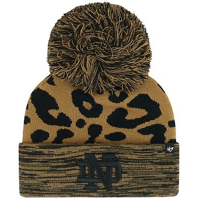 Women's '47  Brown Notre Dame Fighting Irish Rosette Cuffed Knit Hat with Pom