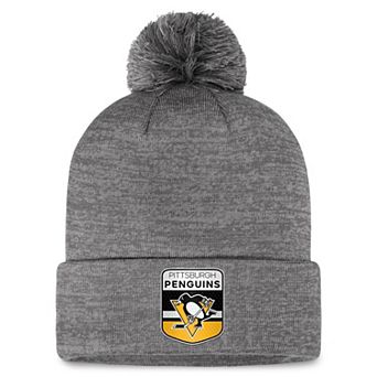 Men's Fanatics Branded Gray Pittsburgh Penguins Authentic Pro Home Ice Cuffed Knit Hat with Pom