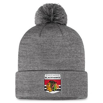Men's Fanatics Branded Gray Chicago Blackhawks Authentic Pro Home Ice Cuffed Knit Hat with Pom