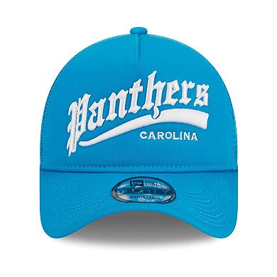 Men's New Era Blue Carolina Panthers Caliber Trucker 9FORTY Adjustable Hat