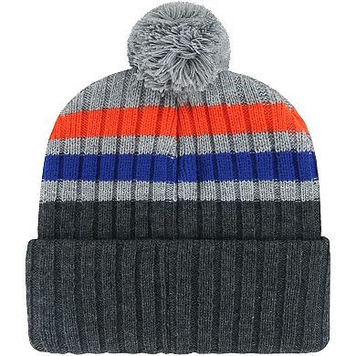 Men's '47 Charcoal Florida Gators Stack Striped Cuffed Knit Hat with Pom