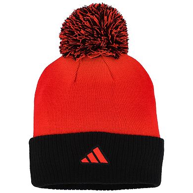 Women's adidas Red Chicago Blackhawks Laurel Cuffed Knit Hat with Pom