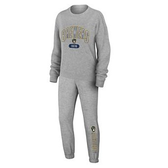 Women's WEAR by Erin Andrews Gray Milwaukee Brewers Knitted Lounge Set