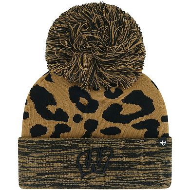Women's '47 Brown Wisconsin Badgers Rosette Cuffed Knit Hat with Pom