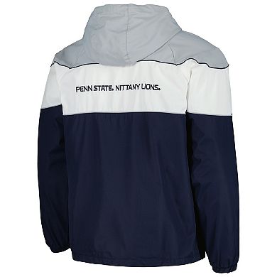 Men's G-III Sports by Carl Banks Navy Penn State Nittany Lions Center Line Half-Zip Raglan Hoodie Jacket