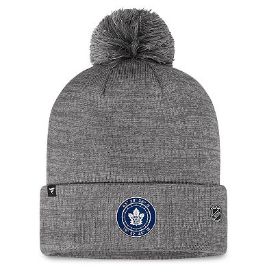 Men's Fanatics Branded Gray Toronto Maple Leafs Authentic Pro Home Ice Cuffed Knit Hat with Pom