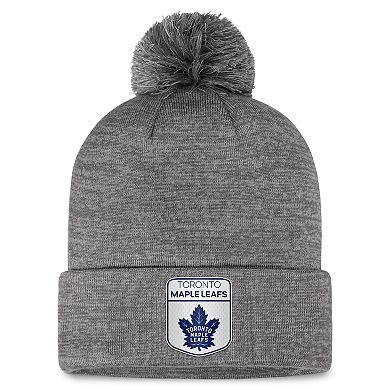 Men's Fanatics Branded  Gray Toronto Maple Leafs Authentic Pro Home Ice Cuffed Knit Hat with Pom