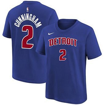 Youth Cade Cunningham Blue Detroit Pistons Icon Name & Number T-Shirt