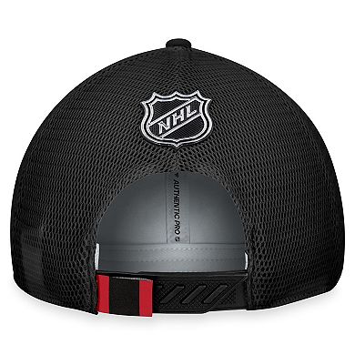 Men's Fanatics Branded Gray/Black Ottawa Senators Authentic Pro Home Ice Trucker Adjustable Hat