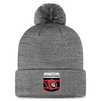 Men's Fanatics Branded Gray Ottawa Senators Authentic Pro Home Ice Cuffed Knit Hat with Pom