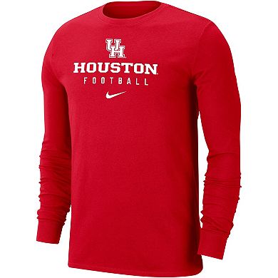 Men's Nike Red Houston Cougars Performance Long Sleeve T-Shirt