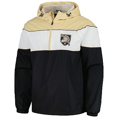 Men's G-III Sports by Carl Banks Black Army Black Knights Center Line Half-Zip Raglan Hoodie Jacket