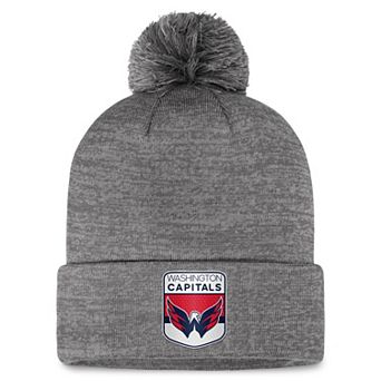 Men's Fanatics Branded Gray Washington Capitals Authentic Pro Home Ice Cuffed Knit Hat with Pom