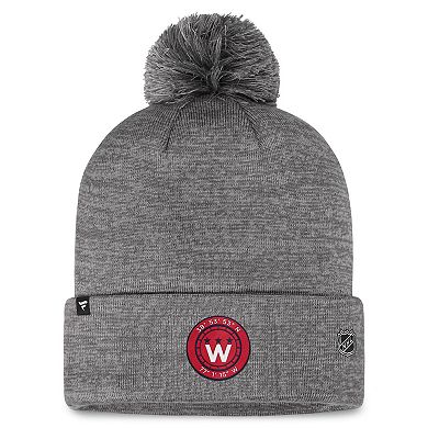 Men's Fanatics Branded Gray Washington Capitals Authentic Pro Home Ice Cuffed Knit Hat with Pom