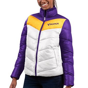 Women's G-III 4Her by Carl Banks White/Purple Minnesota Vikings New Star Quilted Full-Zip Jacket