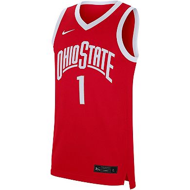 Men's Nike #1 Scarlet Ohio State Buckeyes Replica Jersey